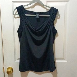 Covington black sleeveless blouse ladies size Large